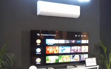 air conditioner blowing directly on tv