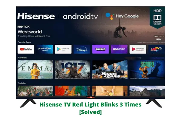 hisense tv red light blinks 3 times