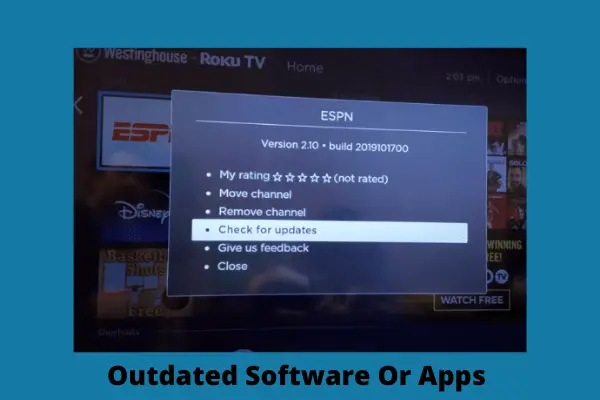 outdated software or apps