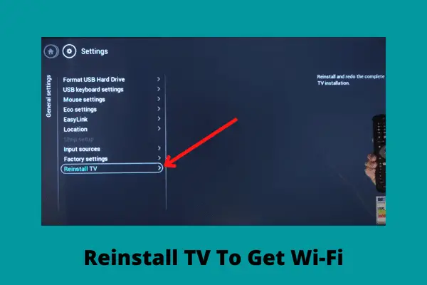 reinstall tv to get wifi
