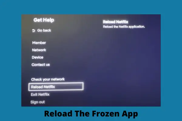 reload the frozen app
