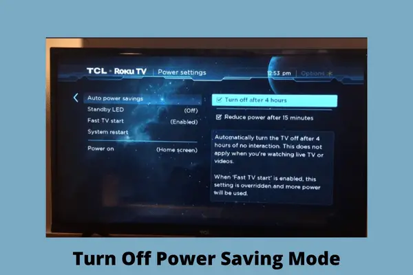 turn off power saving mode
