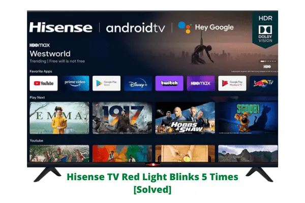 hisense tv red light blinks 5 times