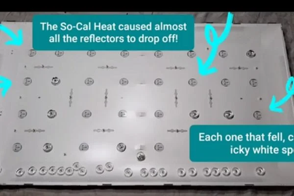 fallen reflector inside TV panel 