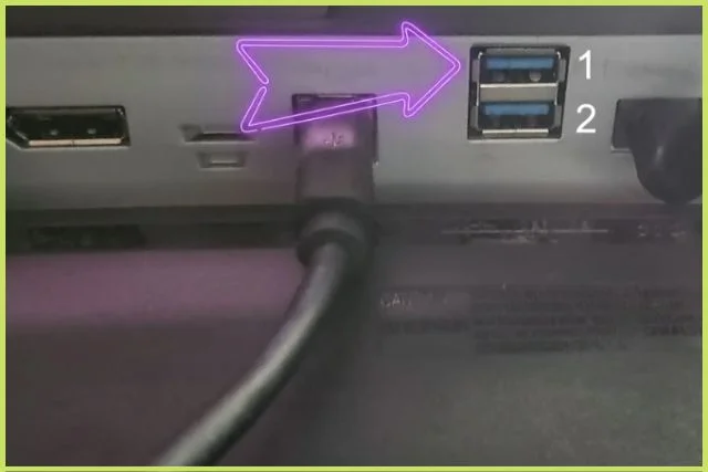 connect the USB device to the service port