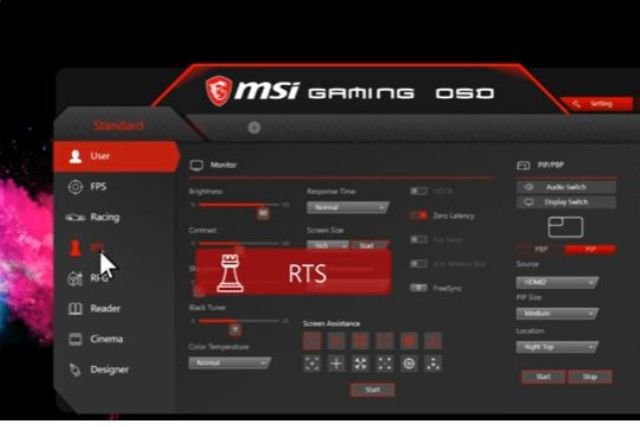 msi monitor menu button not working