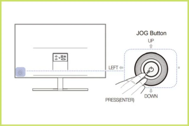 samsung monitor stuck jog button 