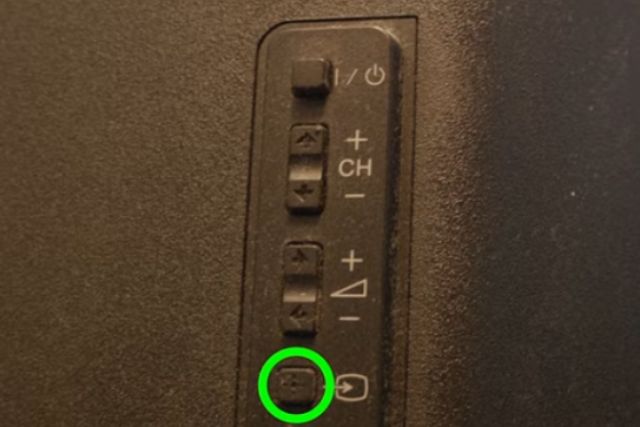 tv power or input button