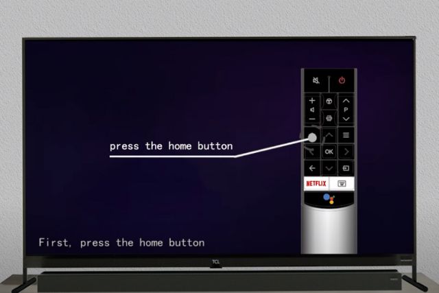 first press the home button to reset the TV to factory settings