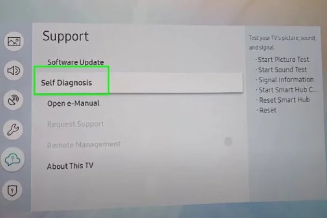 click the self diagnosis option