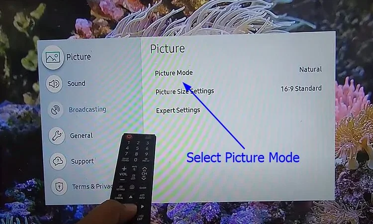 select picture mode on samsung tv